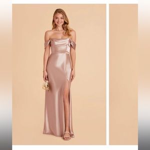 Birdy Grey Mia Convertible Dress in Shiny Satin Taupe